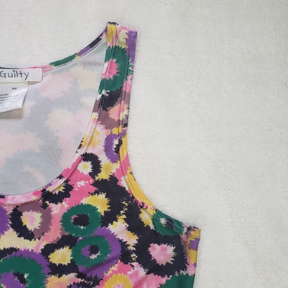 Guilty, Floral Fireworks Colourful Ombre 90s Skater Dress, Medium, Multicoloured - Picture 7 of 14